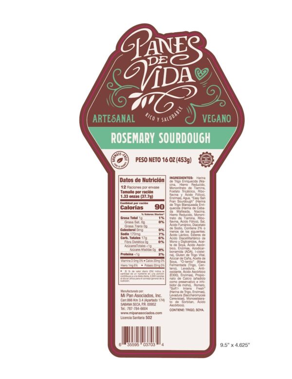 ROS002- Pan de Vida Rosemary Sourdough